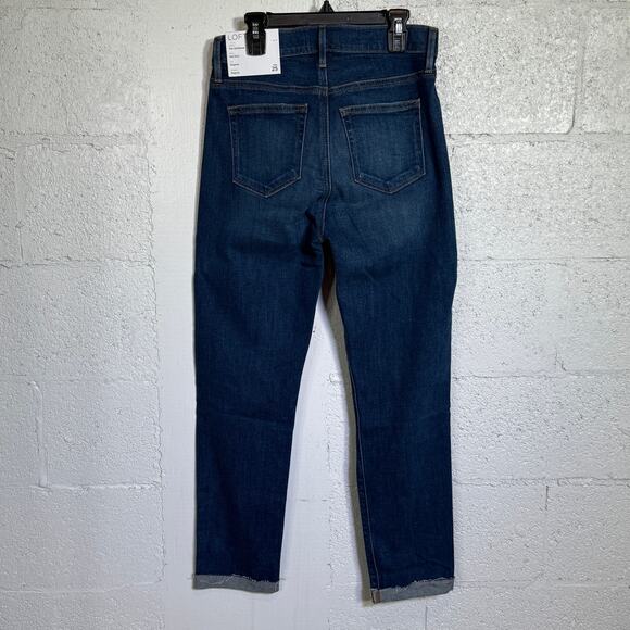 LOFT Girlfriend mid rise Jeans in Dark Rinse Size 25 $80 - Picture 3 of 8